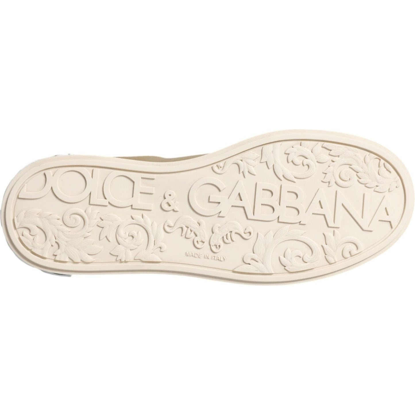 Dolce & Gabbana Gold Portofino Calf Leather Sneakers Shoes Dolce & Gabbana