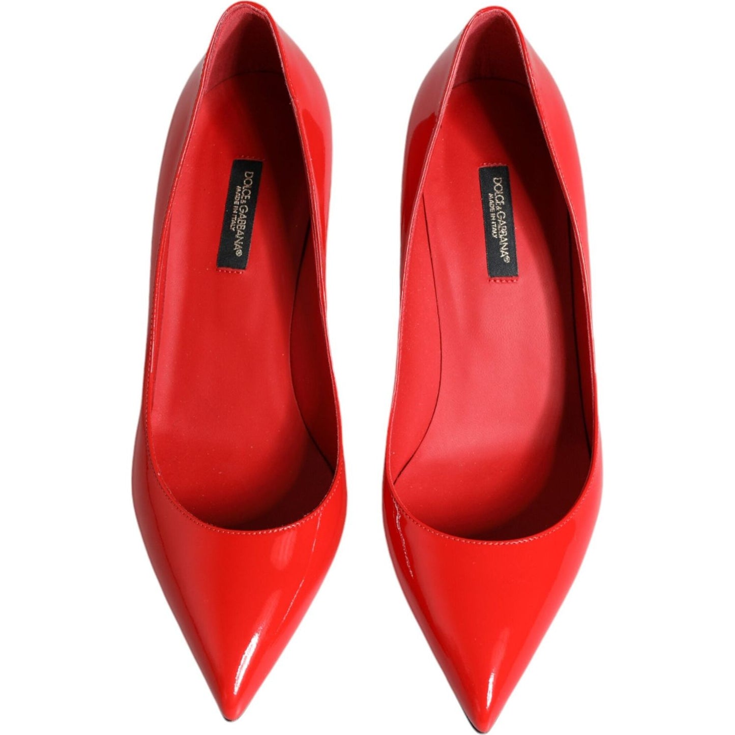 Dolce & Gabbana Red Patent Leather Kitten Heels Pumps Shoes Dolce & Gabbana