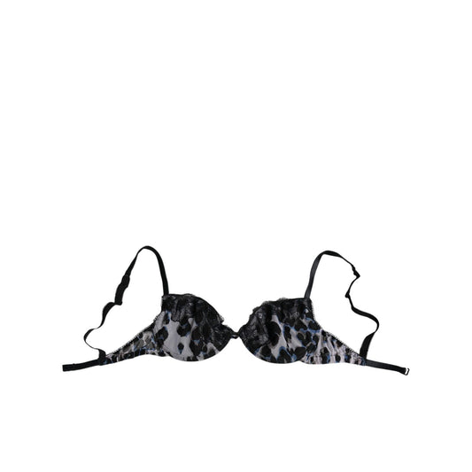 Roberto Cavalli White Leopard Push Up Reggiseno Bra Underwear
