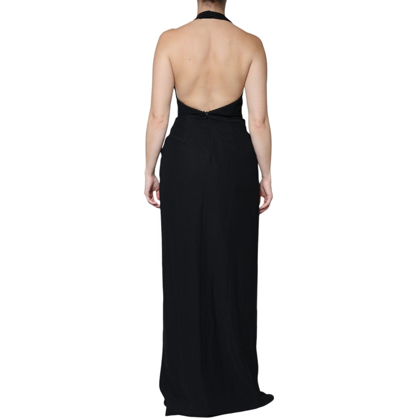 Emporio Armani Black Sleeveless Halter Sheath Long Gown Dress Emporio Armani