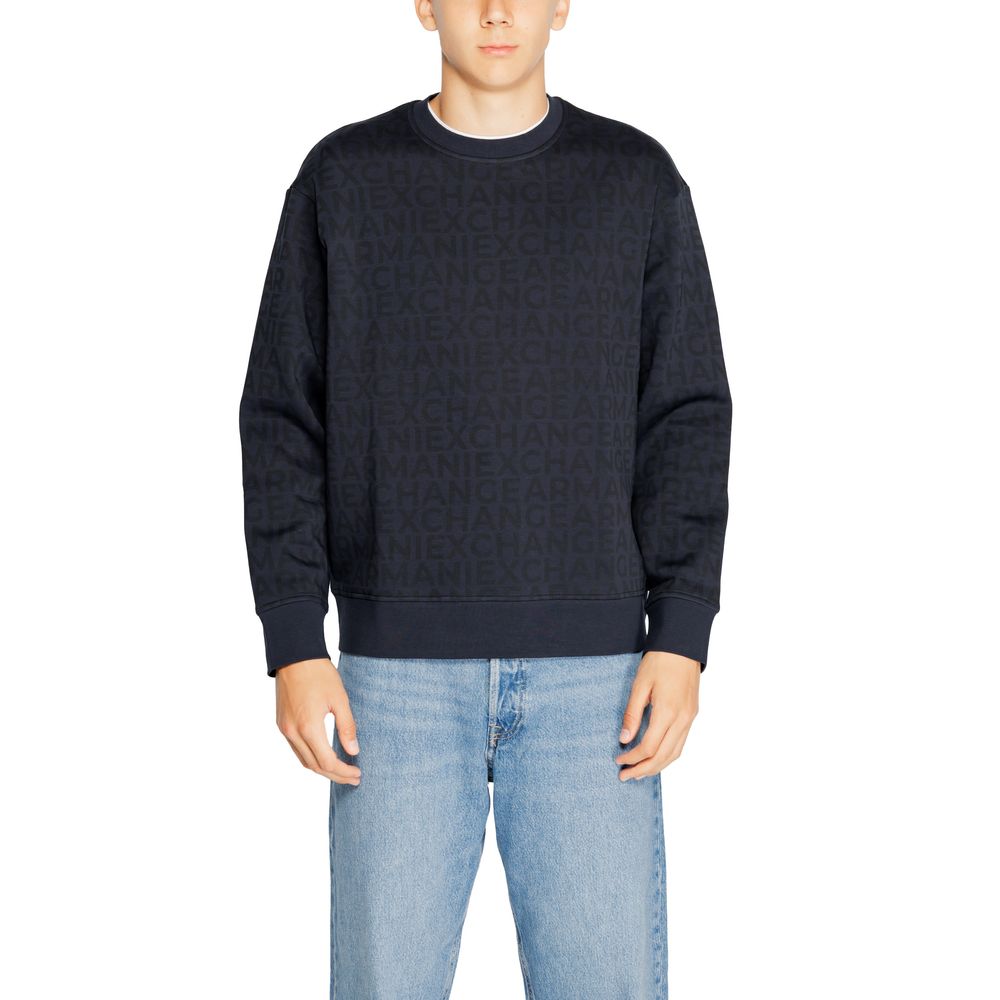 Armani Exchange Blue Cotton Sweater