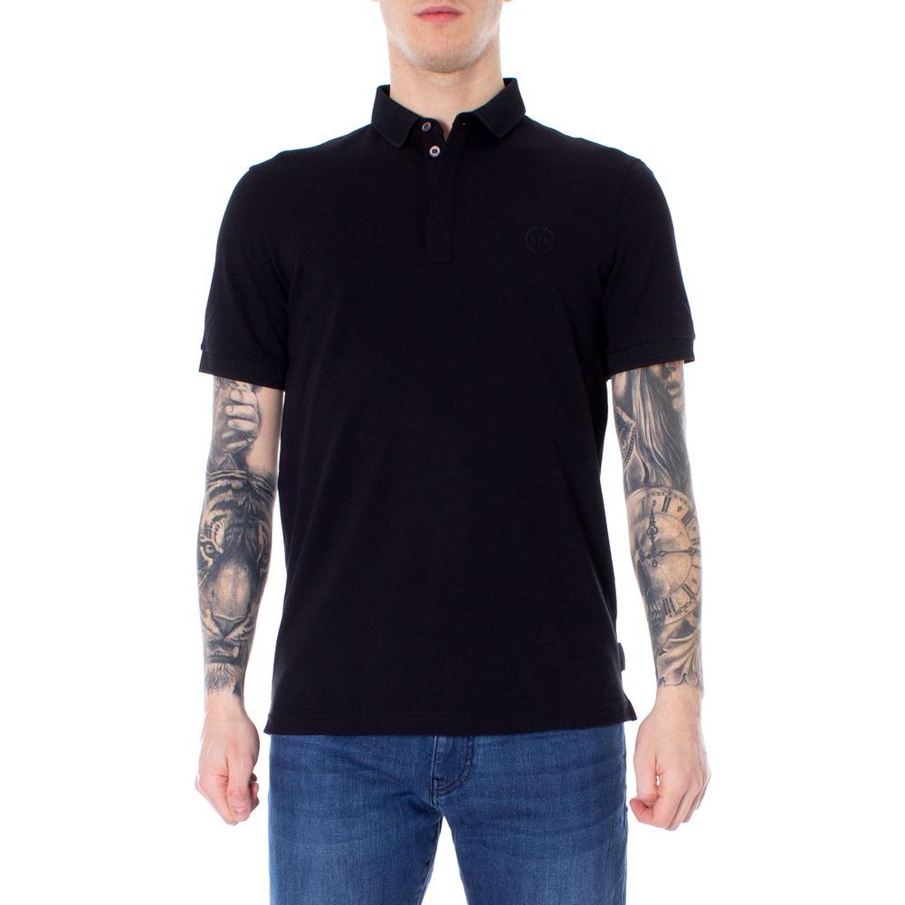 Armani Exchange Black Cotton Polo Shirt Armani Exchange