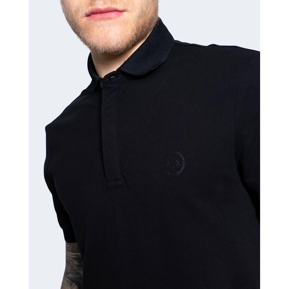 Armani Exchange Black Cotton Polo Shirt Armani Exchange