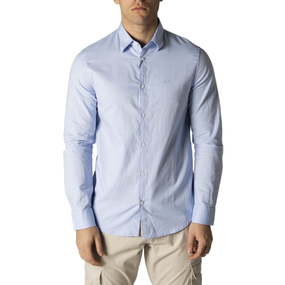 Armani Exchange Blue Cotton Shirt Armani Exchange