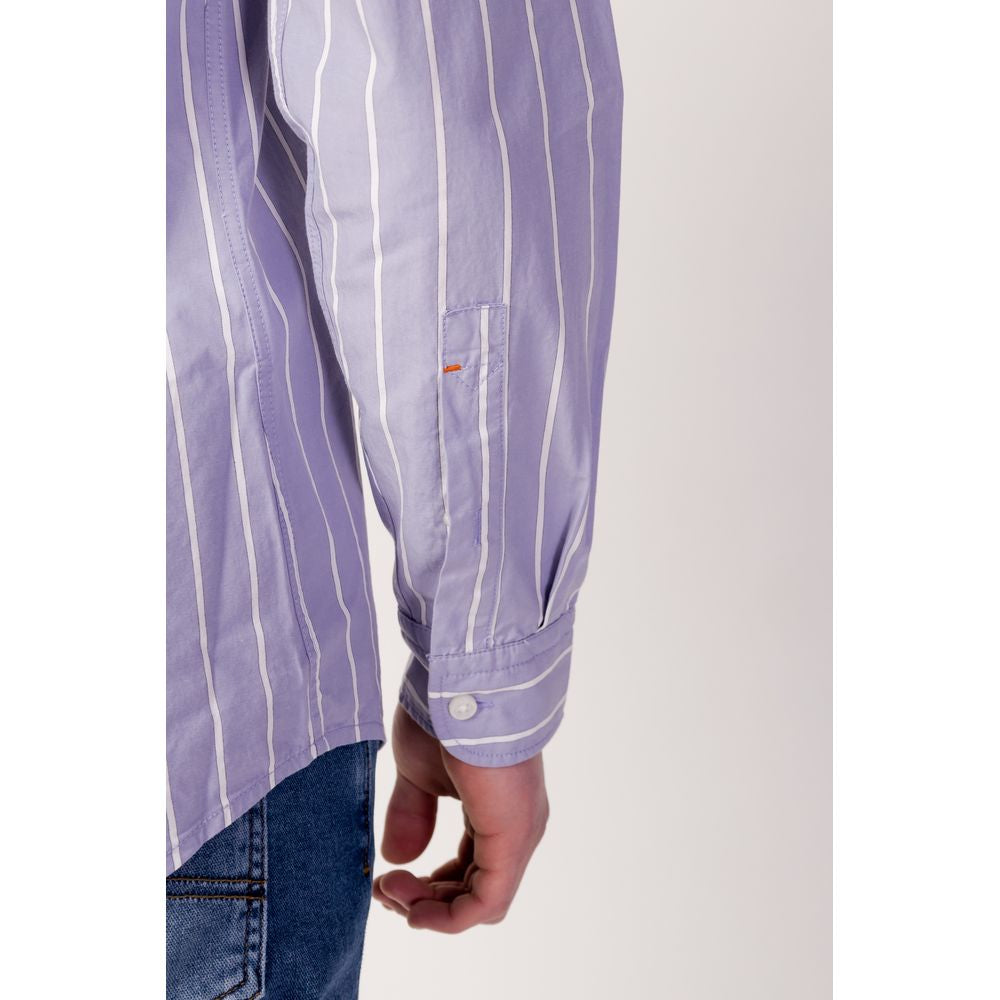 Hugo Boss Purple Cotton Shirt Hugo Boss