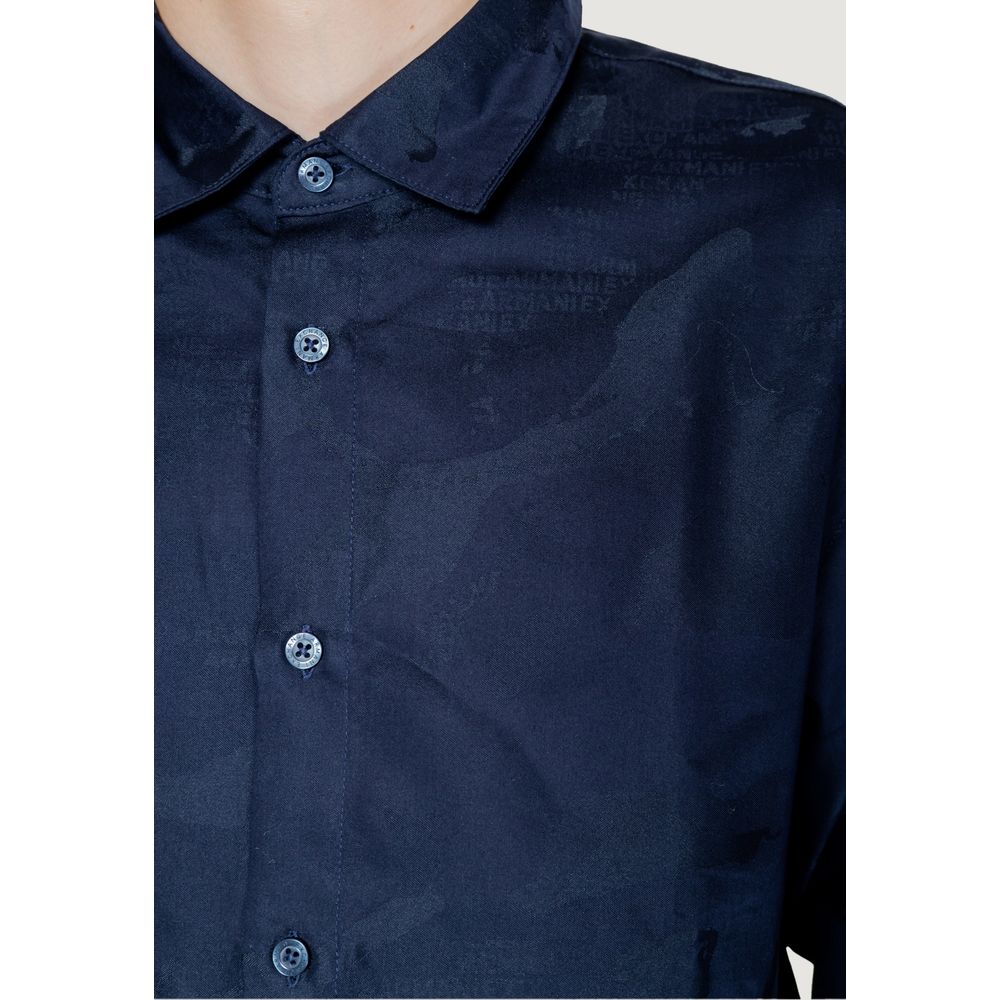 Armani Exchange Blue Cotton Shirt Armani Exchange