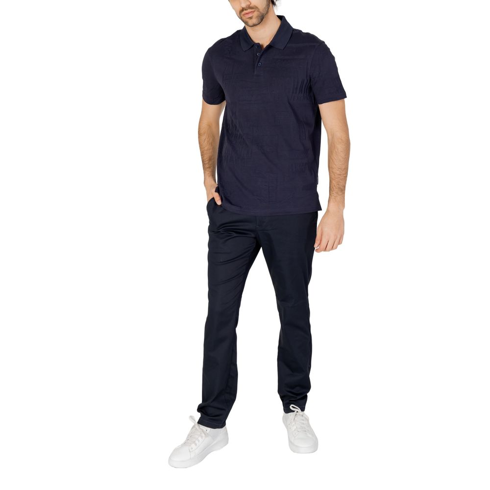 Armani Exchange Blue Cotton Polo Shirt Armani Exchange