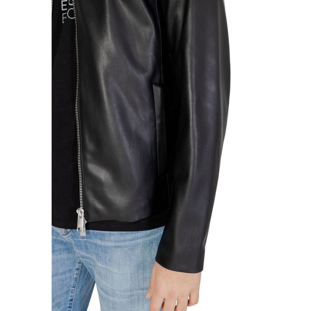 Armani Exchange Black Polyester Jacket Armani Exchange