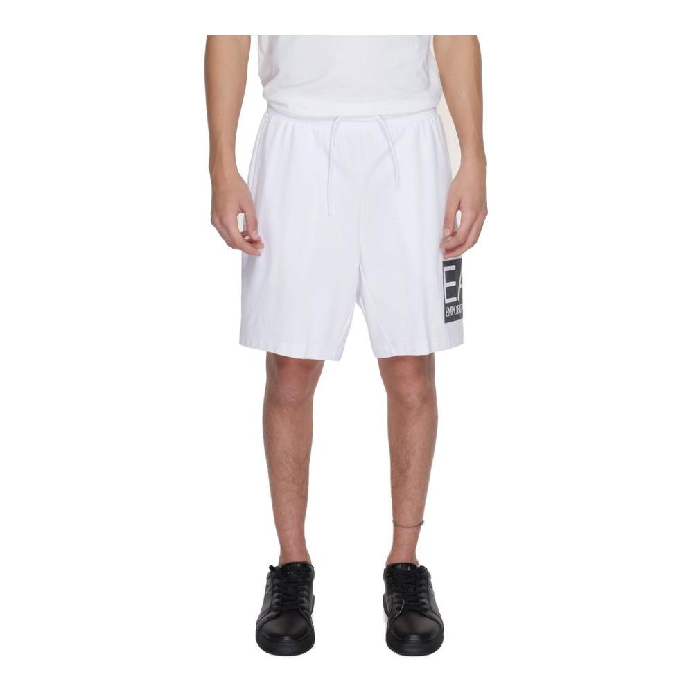 EA7 Emporio Armani White Cotton Short EA7 Emporio Armani