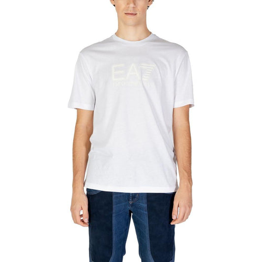 EA7 Emporio Armani White Cotton T-Shirt EA7 Emporio Armani