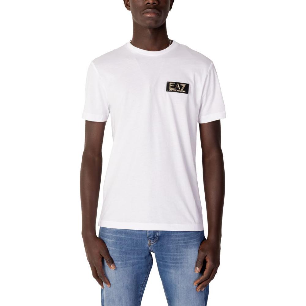 EA7 Emporio Armani White Cotton T-Shirt EA7 Emporio Armani