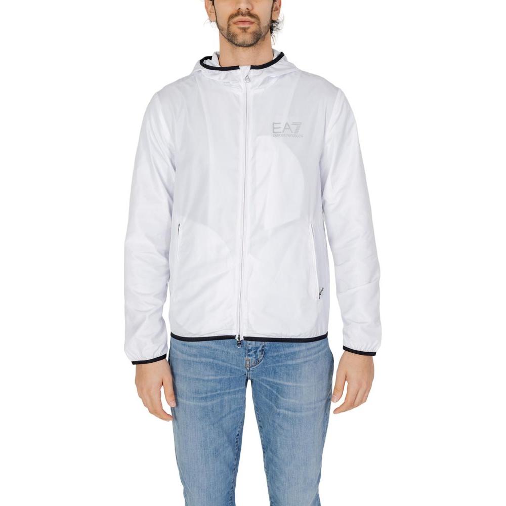 EA7 Emporio Armani White Polyester Jacket EA7 Emporio Armani