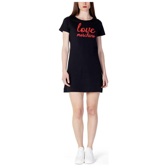 Love Moschino Black Cotton Dress Love Moschino