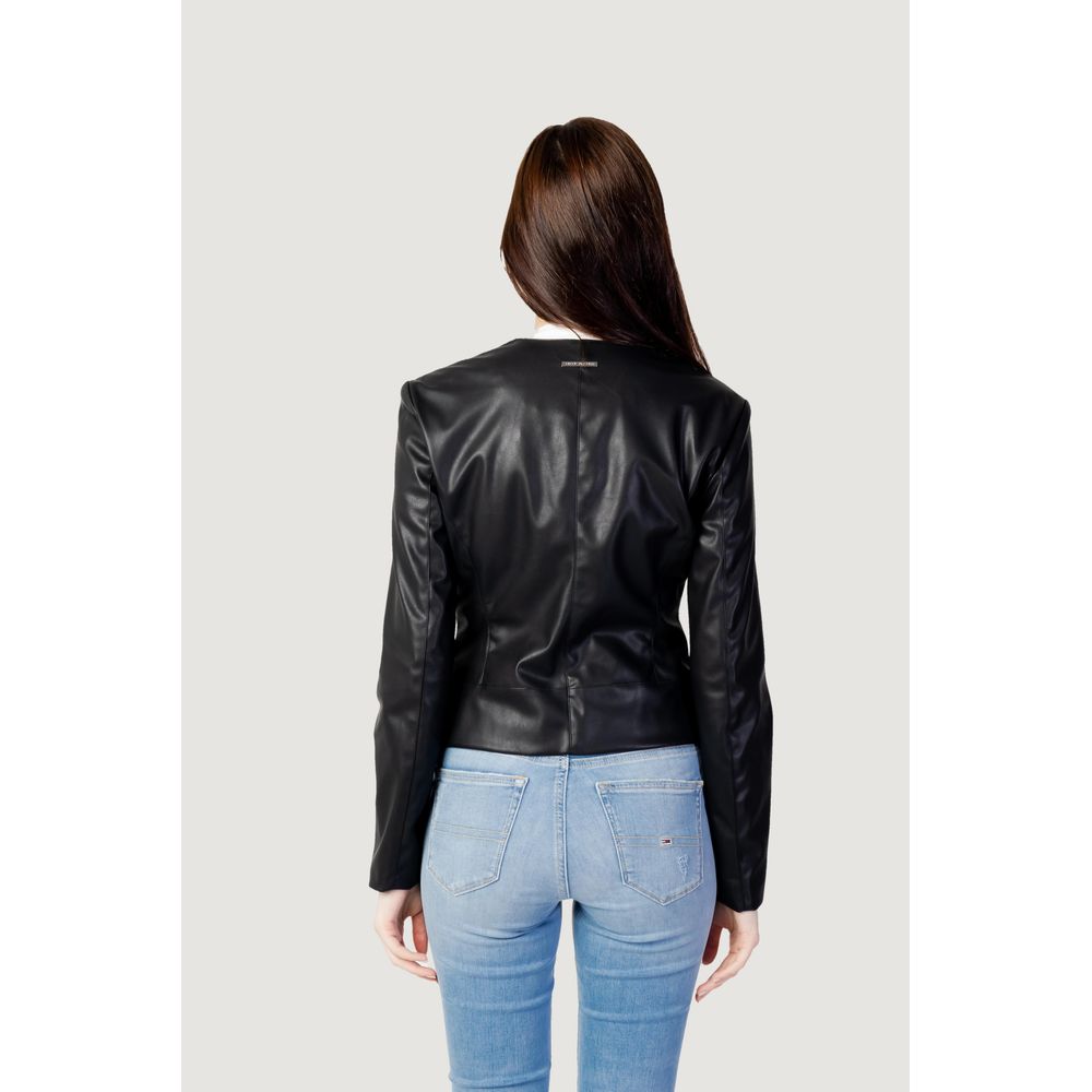 Armani Exchange Black Polyester Leather Jacket