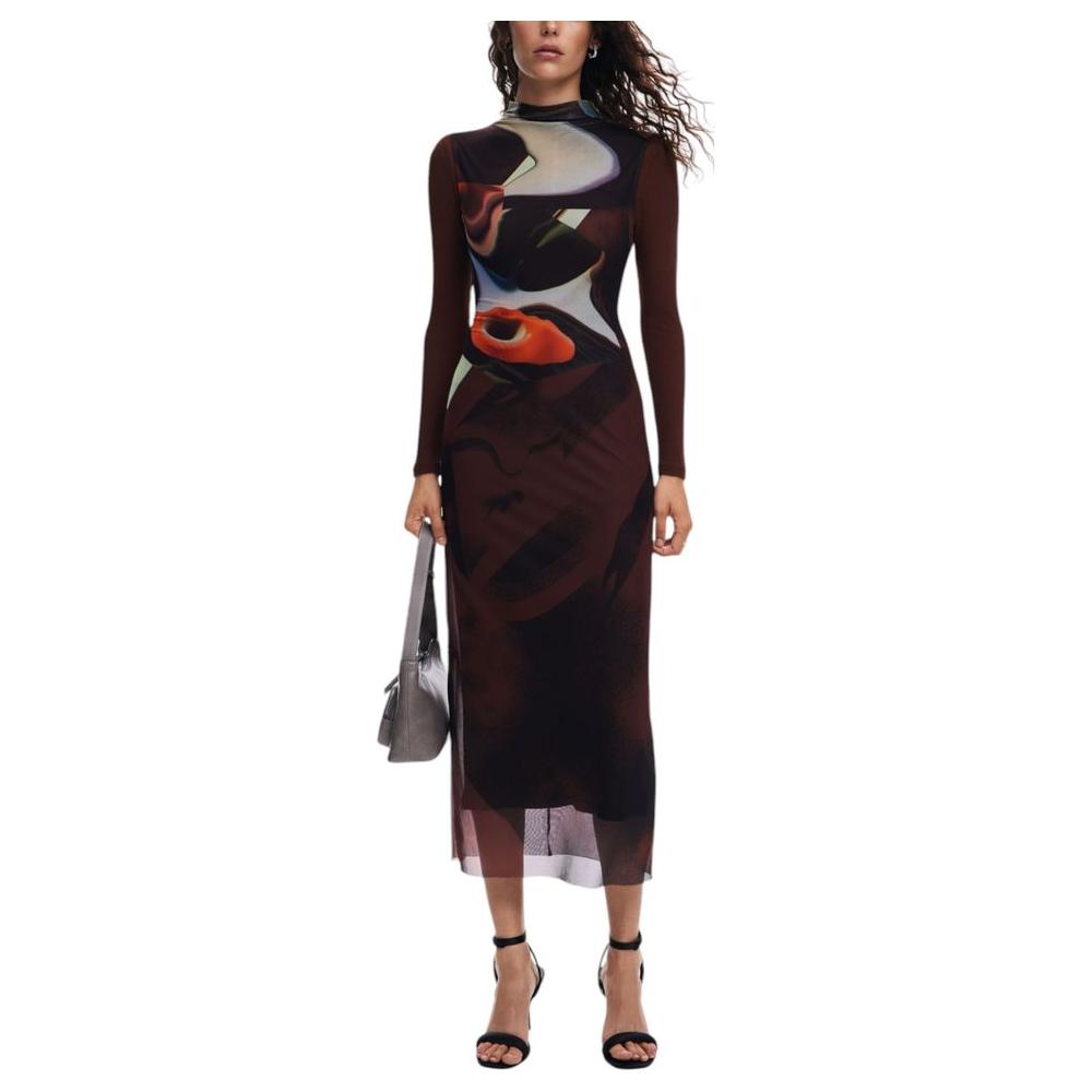 Desigual Brown Polyester Dress Desigual