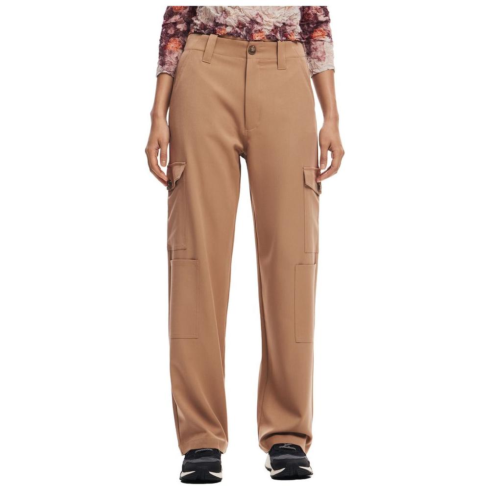 Desigual Beige Polyester Jeans & Pant Desigual