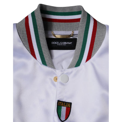 Dolce & Gabbana Multicolor Italia Button Down Bomber Jacket 1728,67345645728,Bombers - Jackets & Coats - Clothing,Clothing,Dolce & Gabbana,IT50 | L,IT52 | XL,Jackets & Coats - Clothing,Jackets - Men - Clothing,Material: 100% Polyester,Men,Men - Clothing,M