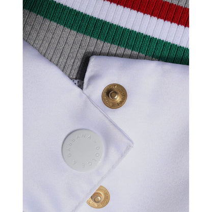 Dolce & Gabbana Multicolor Italia Button Down Bomber Jacket 1728,67345645728,Bombers - Jackets & Coats - Clothing,Clothing,Dolce & Gabbana,IT50 | L,IT52 | XL,Jackets & Coats - Clothing,Jackets - Men - Clothing,Material: 100% Polyester,Men,Men - Clothing,M