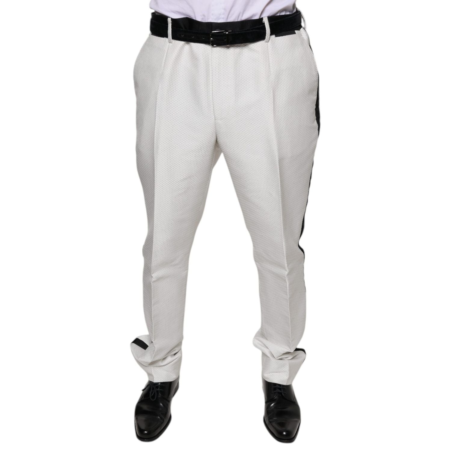 Dolce & Gabbana White Polyester Formal Dress Pants