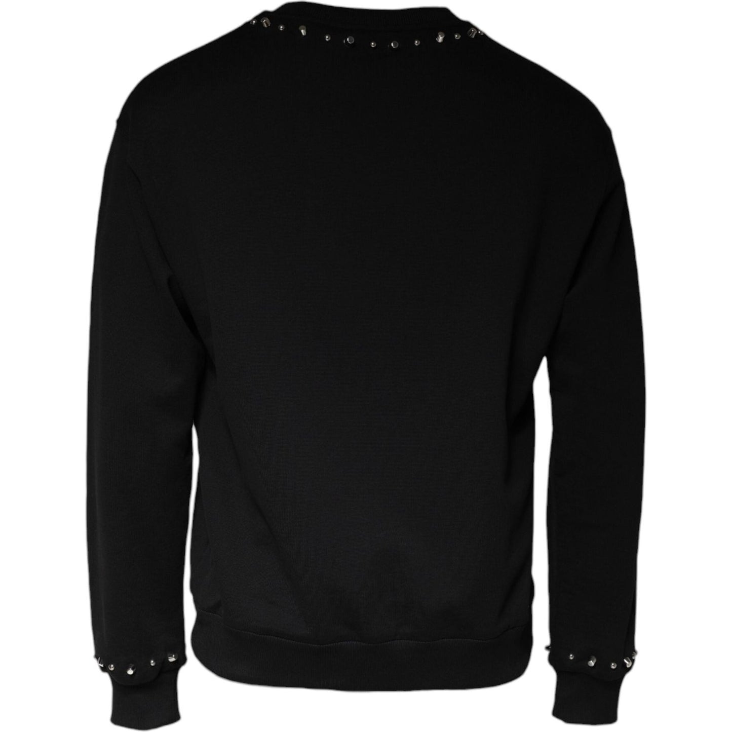 Dolce & Gabbana Black Logo Stud Pullover Sweatshirt Sweater