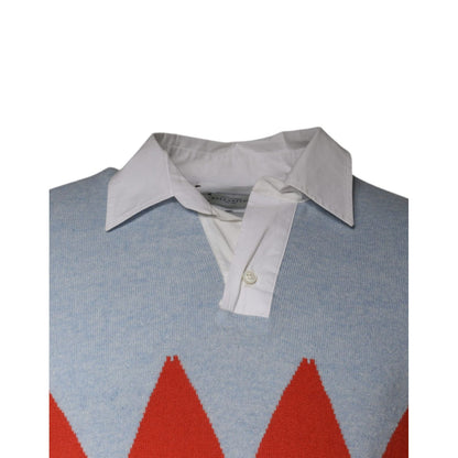 Ballantyne Multicolor Patterned Collared Long Sleeves Pullover Sweater Ballantyne