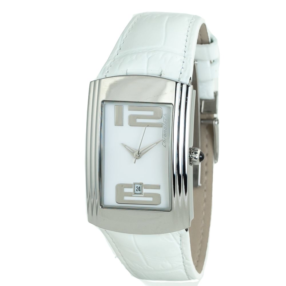 Chronotech White Leather Dress Watch Chronotech