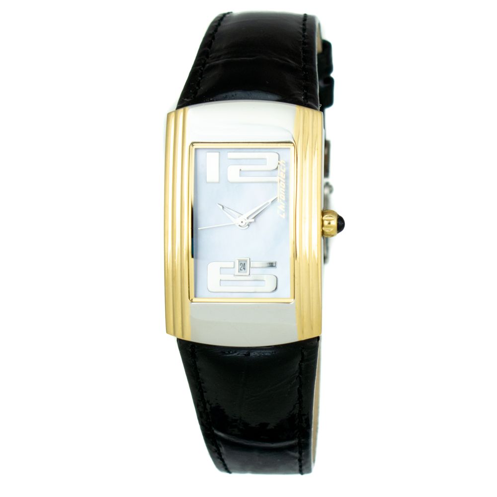 Chronotech Black Leather Dress Watch Chronotech