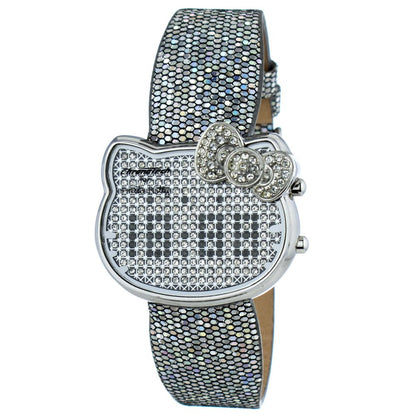 Chronotech Silver Leather Digital Watch