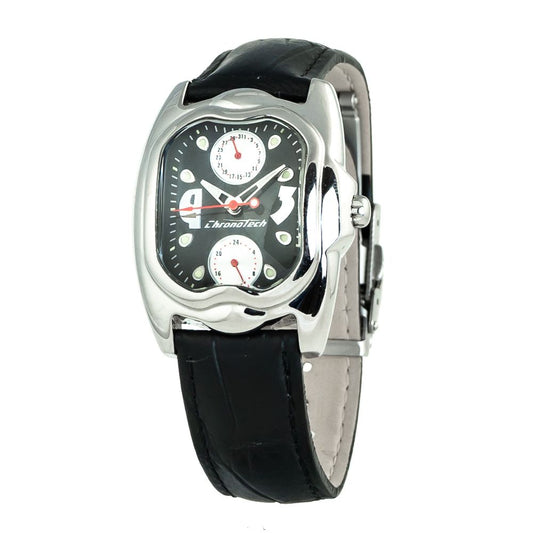Chronotech Black Leather Dress Watch Chronotech