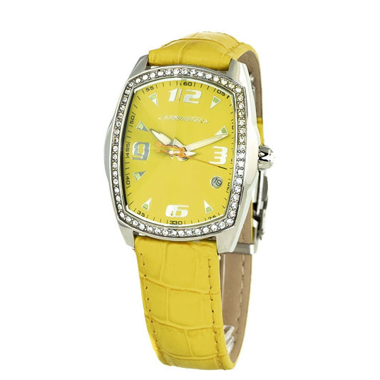 Chronotech Yellow Leather Dress Watch