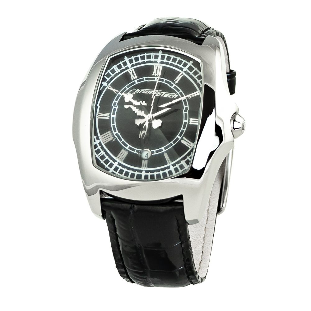 Chronotech Black Leather Dress Watch Chronotech