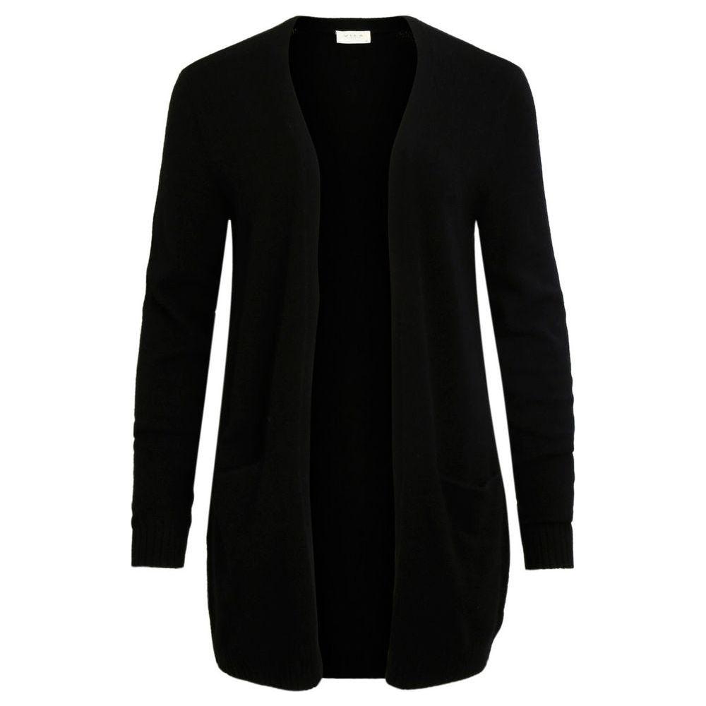 Vila Clothes Black Viscose Cardigan Vila Clothes