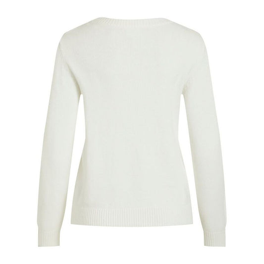 Vila Clothes White Viscose Sweater Vila Clothes