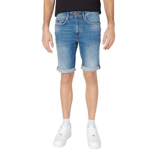 Gas Blue Cotton Bermuda Shorts