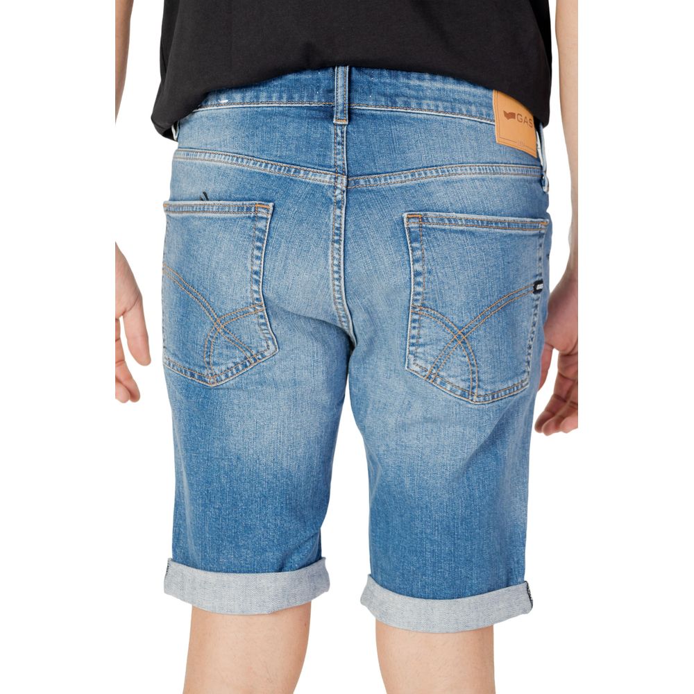 Gas Blue Cotton Bermuda Shorts Gas