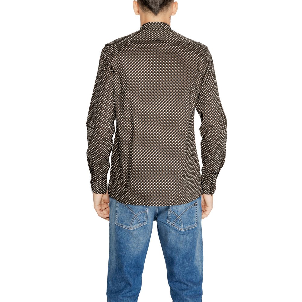 Antony Morato Brown Cotton Pattern Shirt