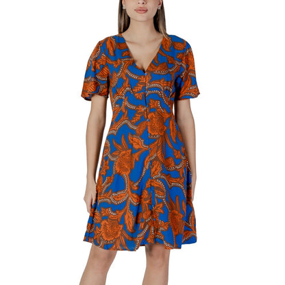 B.Young Blue Viscose Midi Dress B.Young