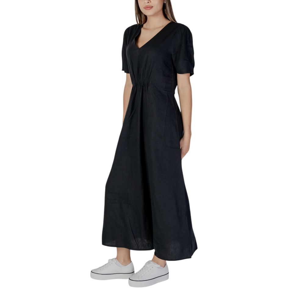 B.Young Black Linen Long Dress B.Young