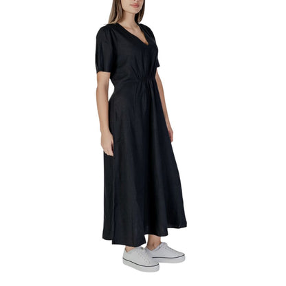 B.Young Black Linen Long Dress B.Young