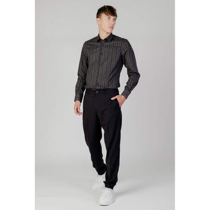 Antony Morato Gray Cotton Pattern Shirt