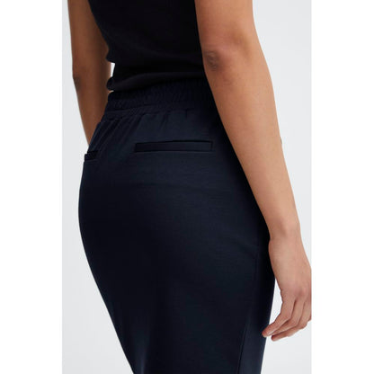 ICHI Blue Polyester Mini Skirt