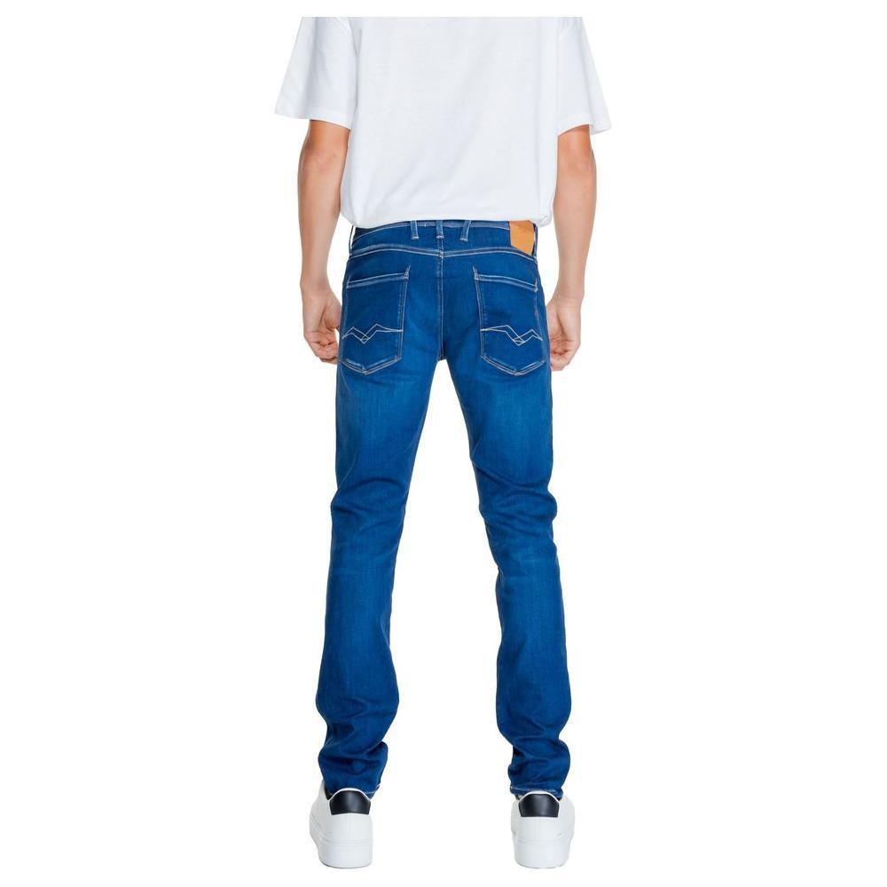Replay Blue Cotton Relaxed Fit Jeans