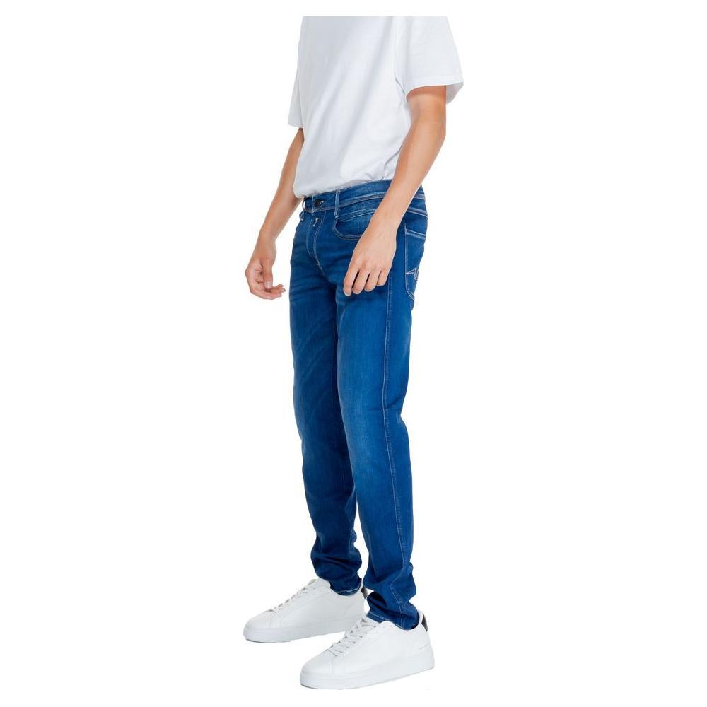 Replay Blue Cotton Relaxed Fit Jeans Replay