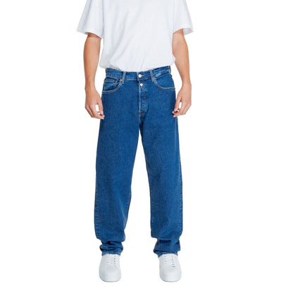 Replay Blue Cotton Relaxed Fit Jeans Replay