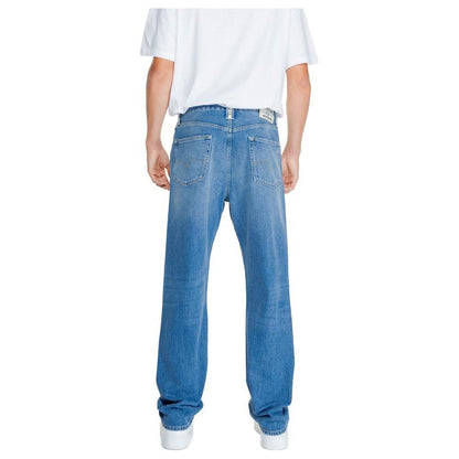 Replay Blue Cotton Relaxed Fit Jeans Replay