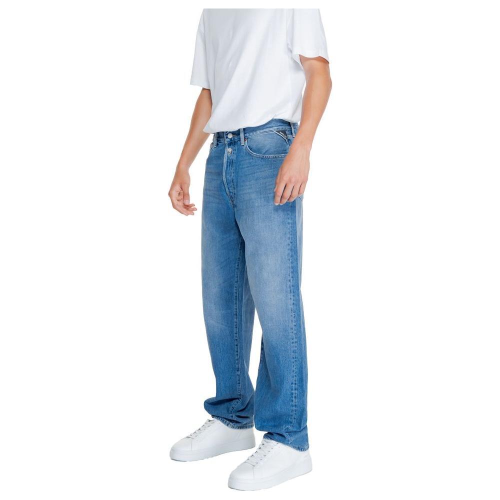 Replay Blue Cotton Relaxed Fit Jeans Replay
