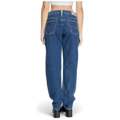 Replay Blue Cotton Mom Jeans Replay