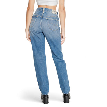 Replay Blue Cotton Mom Jeans Replay