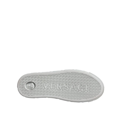 Versace White Pink Greca Print Platform Low Top Sneakers Shoes Versace