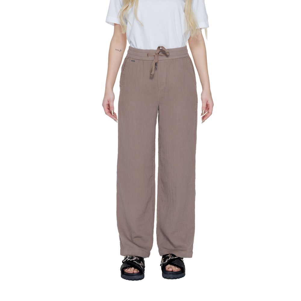 Street One Brown Cotton Casual Pants